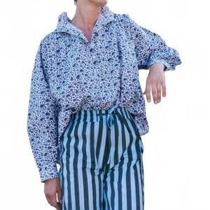 NEW SZ BLOCKPRINTS kali top in ditsy print